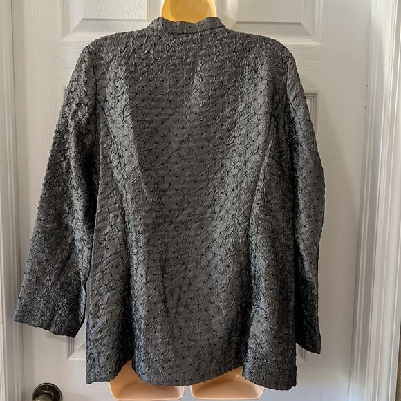 Soft by Avenue Silver Gray Textured Jacket Size 14/16 - Picture 3 of 12